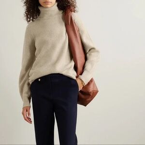 Veronica Beard Avia Oatmeal Cashmere Turtleneck Sweater